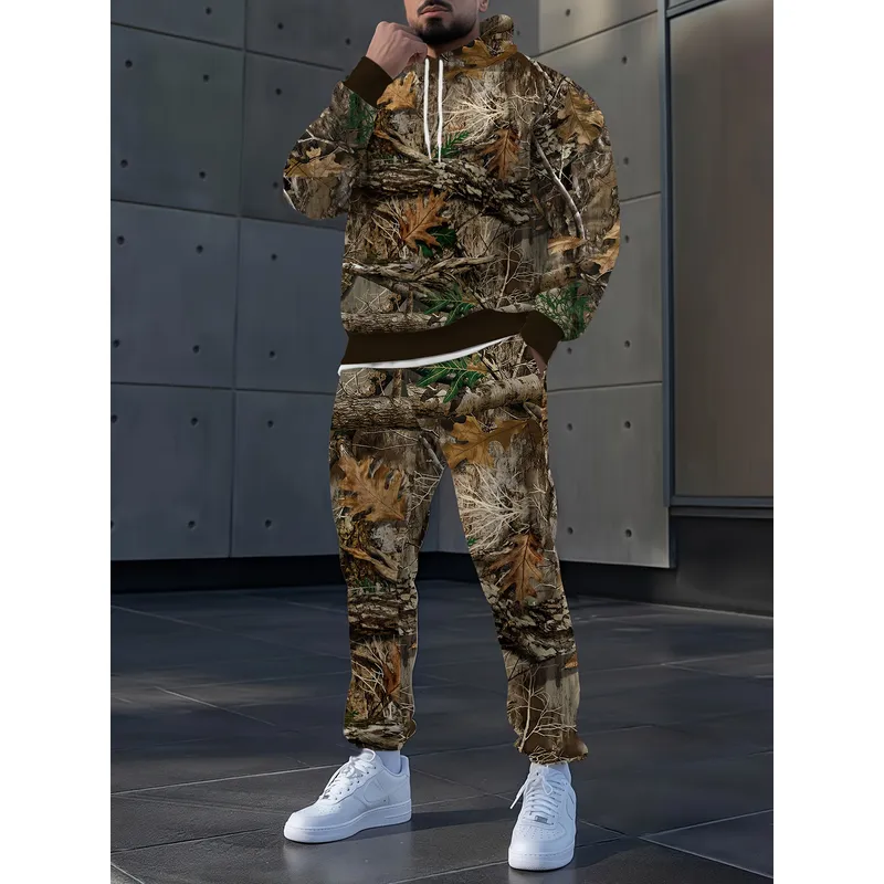 Camo Pattern Set - Men's 2 Piece Jungle Camouflage Hoodie