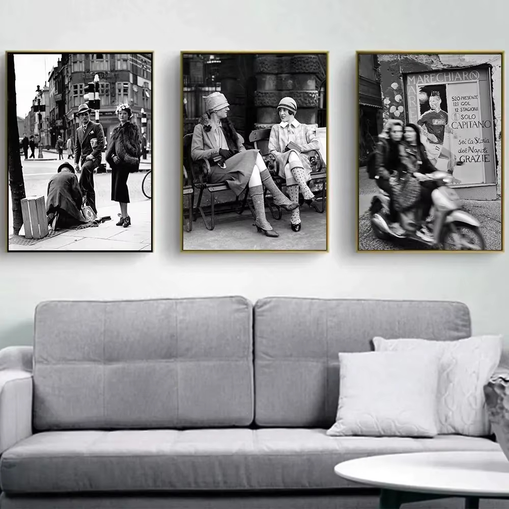 Street Fashion In Paris - Fashion Black And White Vintage Photography