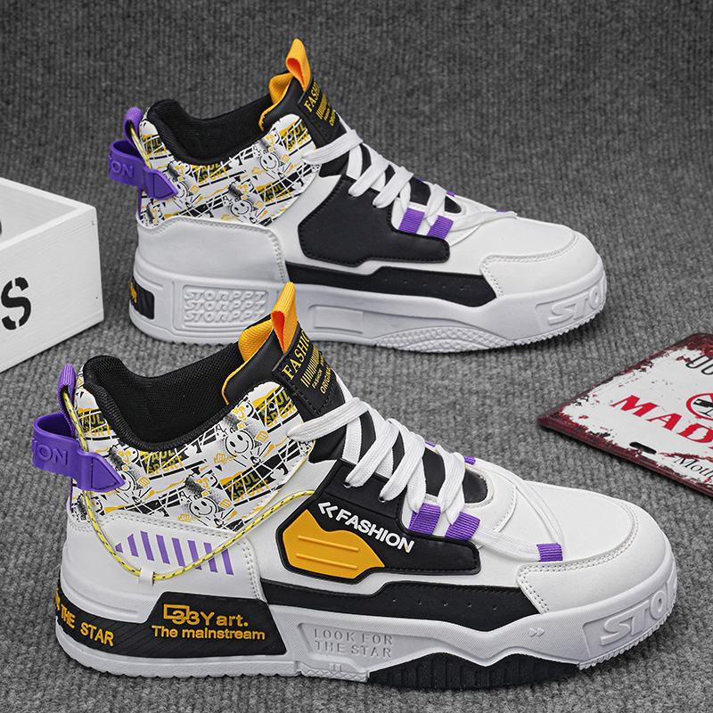 Street Fashion Walking - Men's High Top Board Shoes Fashionable