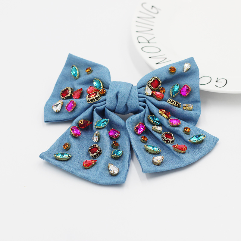 Street Fashion Walking - New Fashion Fabric Bow Diamond Pearl
