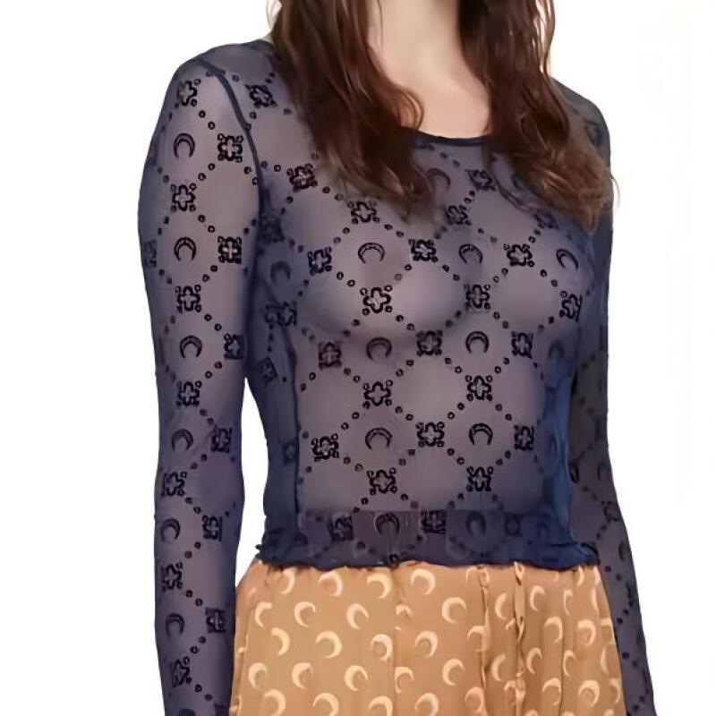 Street Fashion Outfit Girl - Women T-Shirt Long Sleeve Hollow Out