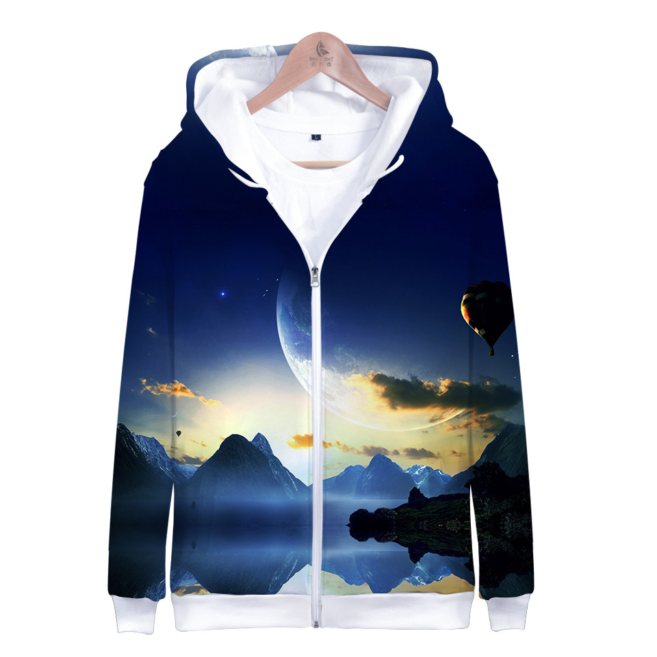 Coat Star Space Galaxy Hooded  - Street Fashion Zip Up Hoodie recension och pris
