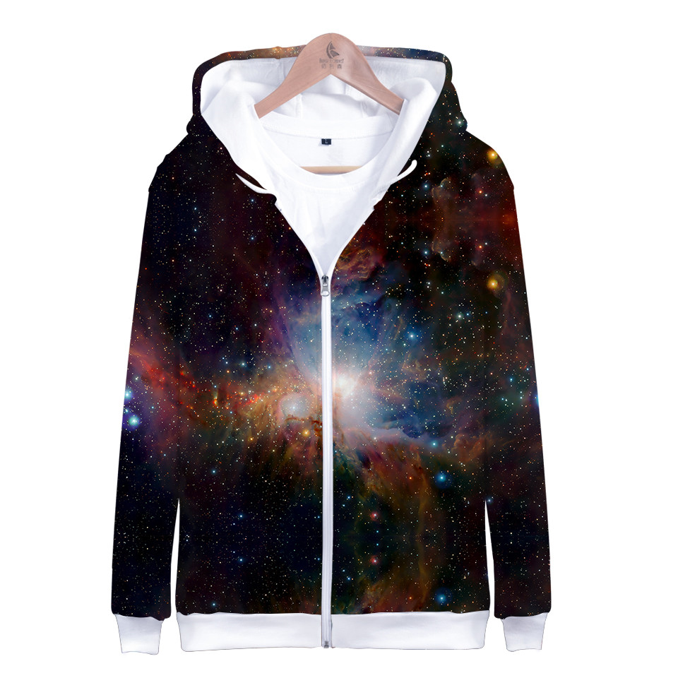Coat Star Space Galaxy Hooded  - Street Fashion Zip Up Hoodie recension och pris