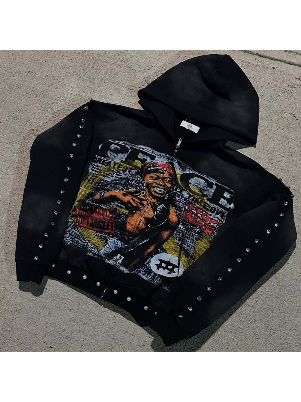 2026 new American hip-hop loos - Street Fashion Zip Up Hoodie recension och pris