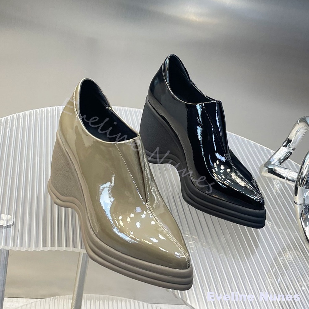 Patent Leather V Cut Pointed T - Street Fashion Dress recension och pris