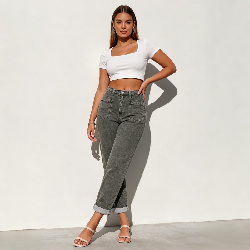 Women Plus Size American High  - Street Fashion Jeans Women recension och pris