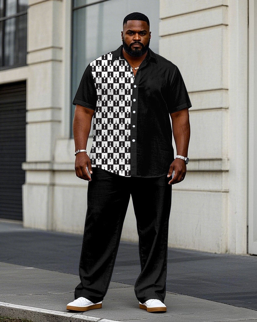 S-9XL Plus Size Men's Geometri - Camo Pattern Set recension och pris