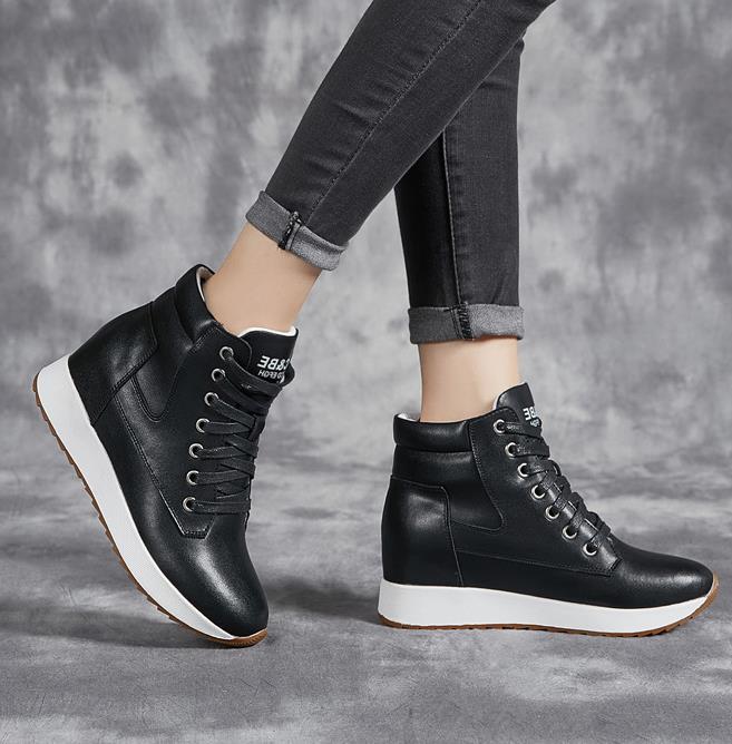 7CM Genuine Leather Women Ankl - Chunky Sneaker Platform recension och pris