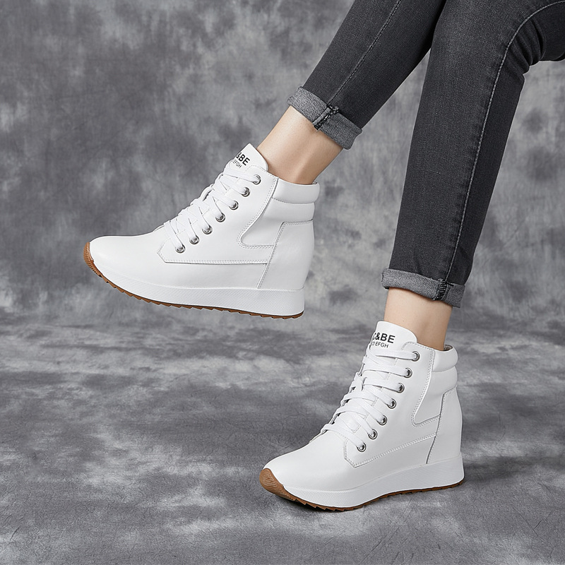 7CM Genuine Leather Women Ankl - Chunky Sneaker Platform recension och pris