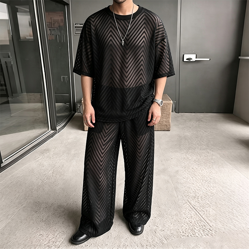 INCERUN Men's Sets See Through - Street Fashion Mood recension och pris