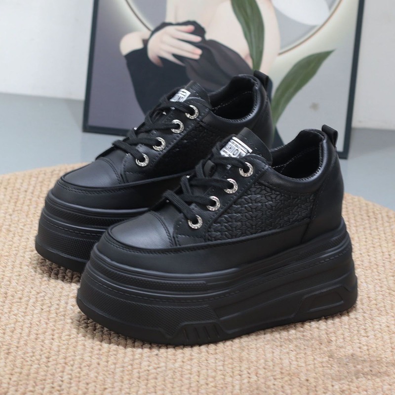 2026 New 10CM Genuine Leather  - Chunky Sneaker Platform recension och pris