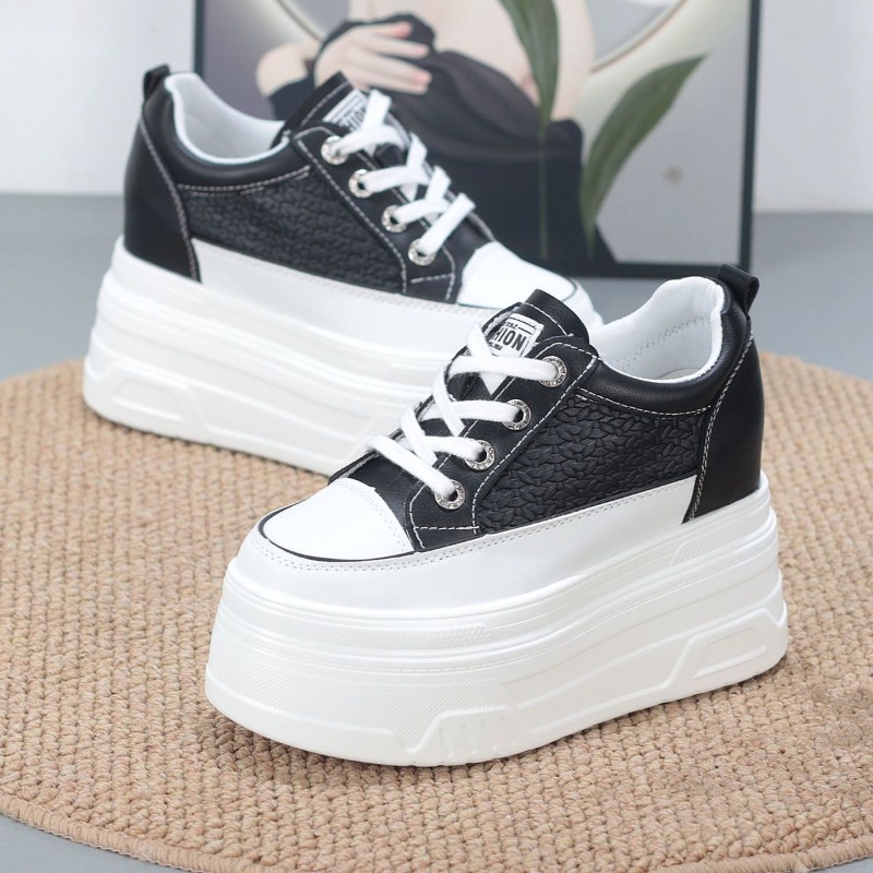 2026 New 10CM Genuine Leather  - Chunky Sneaker Platform recension och pris