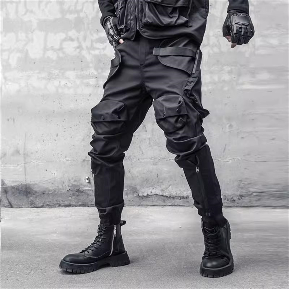 Men Y2K Cargo Pants Zipper Poc - Techwear Pants Tactical recension och pris