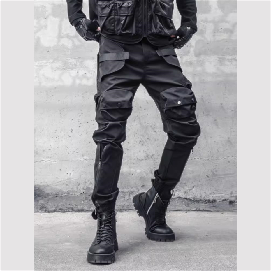 Men Y2K Cargo Pants Zipper Poc - Techwear Pants Tactical recension och pris