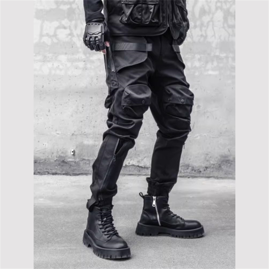 Men Y2K Cargo Pants Zipper Poc - Techwear Pants Tactical recension och pris