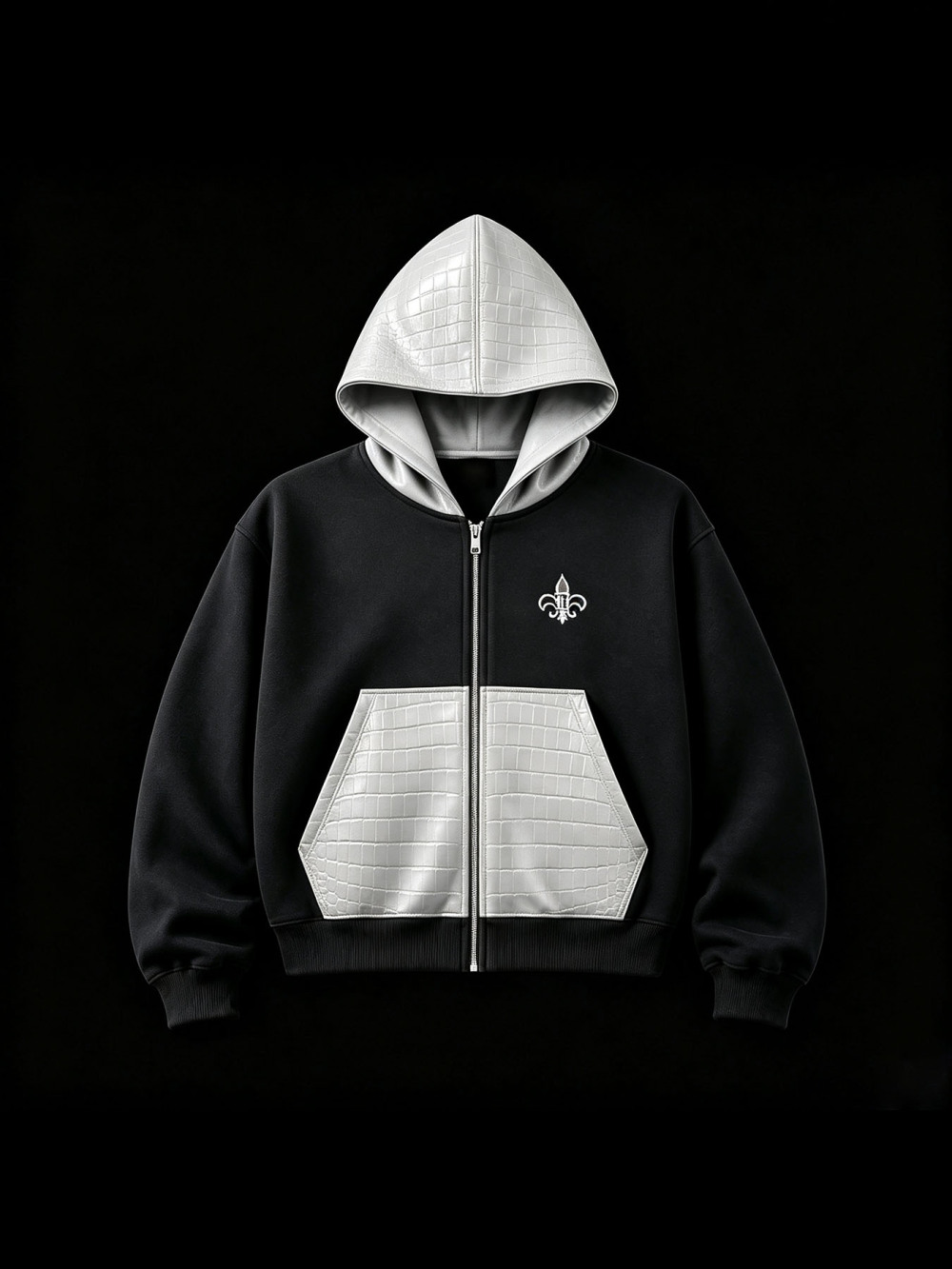 Unisex Crocodile Leather Stitc - Street Fashion Zip Up Hoodie recension och pris