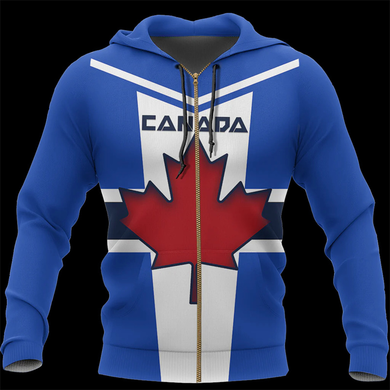 Canada 3d All Over Printed Map - Street Fashion Zip Up Hoodie recension och pris