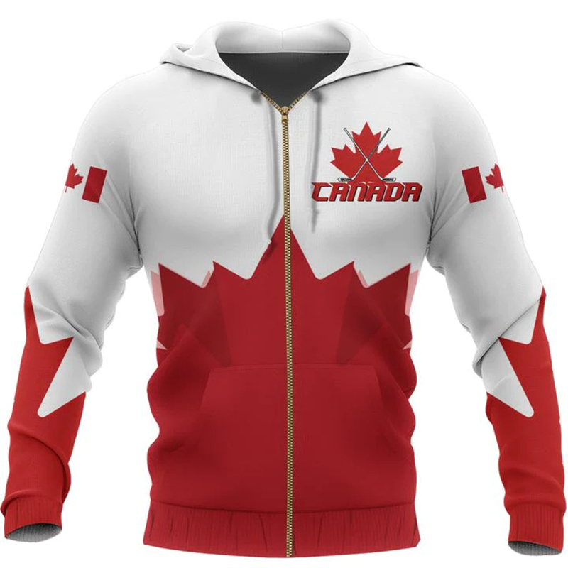 Canada 3d All Over Printed Map - Street Fashion Zip Up Hoodie recension och pris