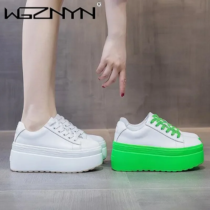 Luxury Autumn Genuine Leather  - Chunky Sneaker Platform recension och pris