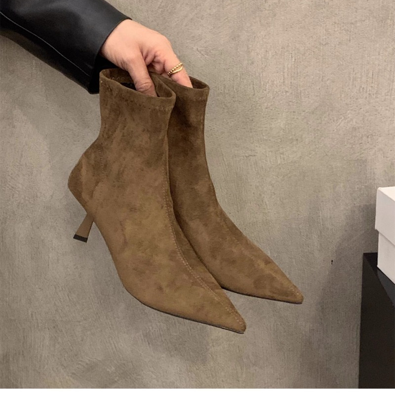 Women's Suede Stretch Ankle Bo - Street Fashion Dress recension och pris