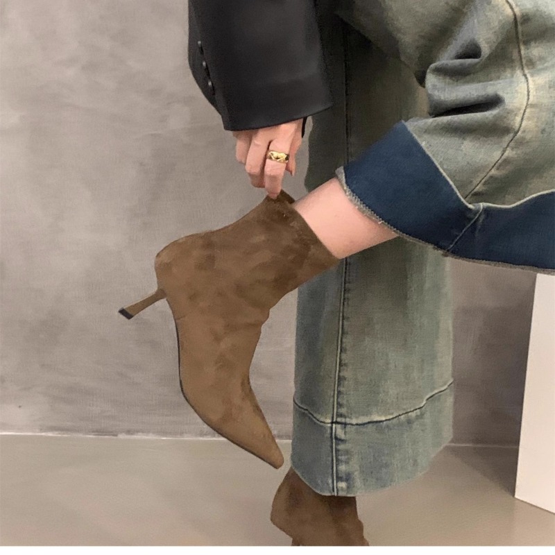 Women's Suede Stretch Ankle Bo - Street Fashion Dress recension och pris