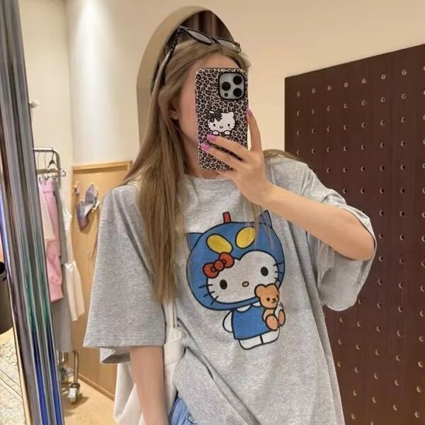 Short Sleeved Hello Kitty Prin - Street Fashion Tshirt recension och pris