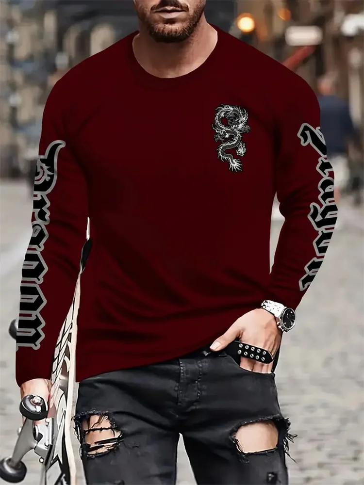 Simple Longteng Print Autumn F - Street Fashion Tshirt recension och pris