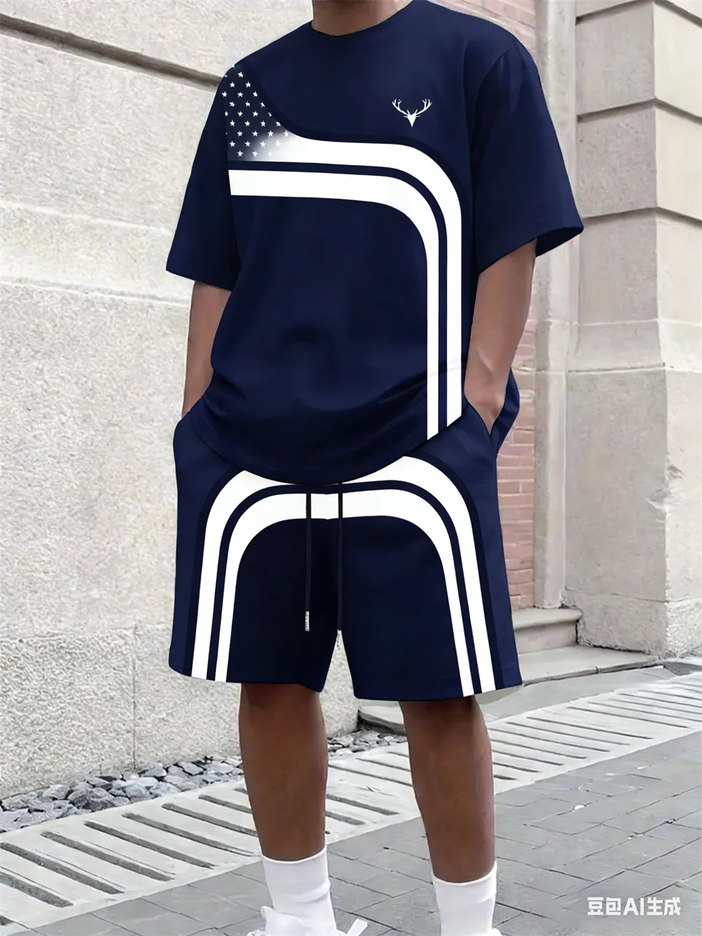 Fashion Summer Men's Stripe Pr - Street Fashion Tshirt recension och pris