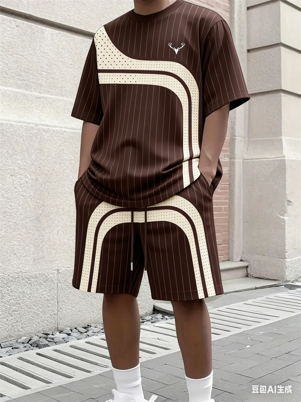 Fashion Summer Men's Stripe Pr - Street Fashion Tshirt recension och pris