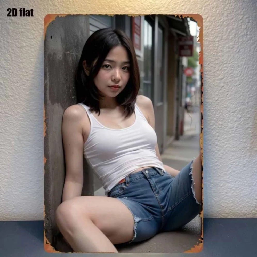 New Trendy HD Metal Wall Art - - Asian Street Fashion Girls recension och pris