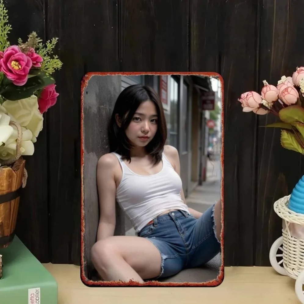 New Trendy HD Metal Wall Art - - Asian Street Fashion Girls recension och pris