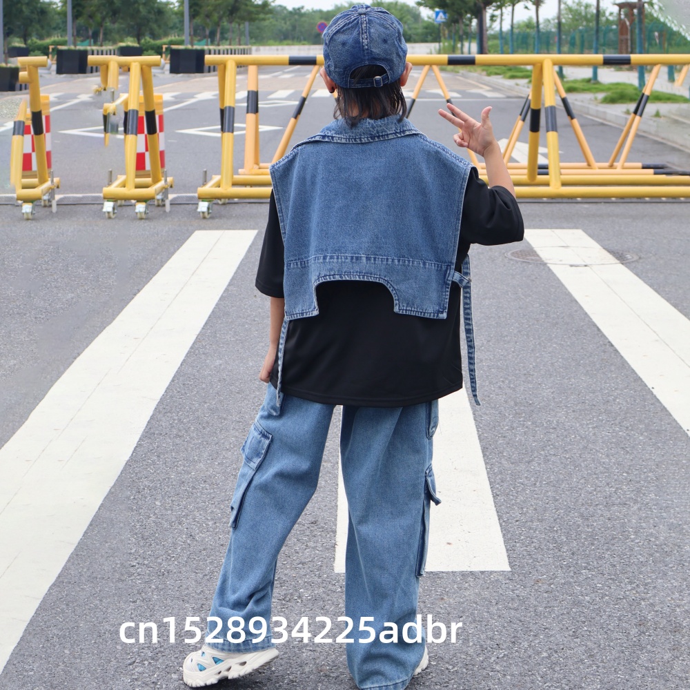 Kid Hip Hop Clothing Denim Blu - Street Fashion Jeans Women recension och pris